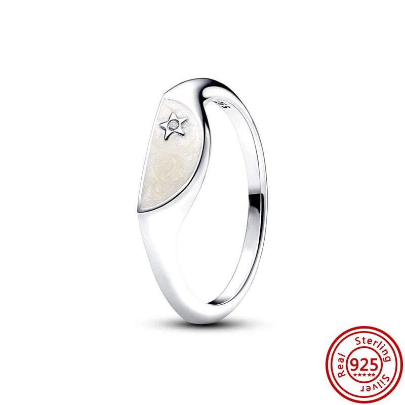 2025 925 Pure Silver Crown Sparkling Zircon Charm Ring for Women | Fashion Jewelry Anniversary Gift