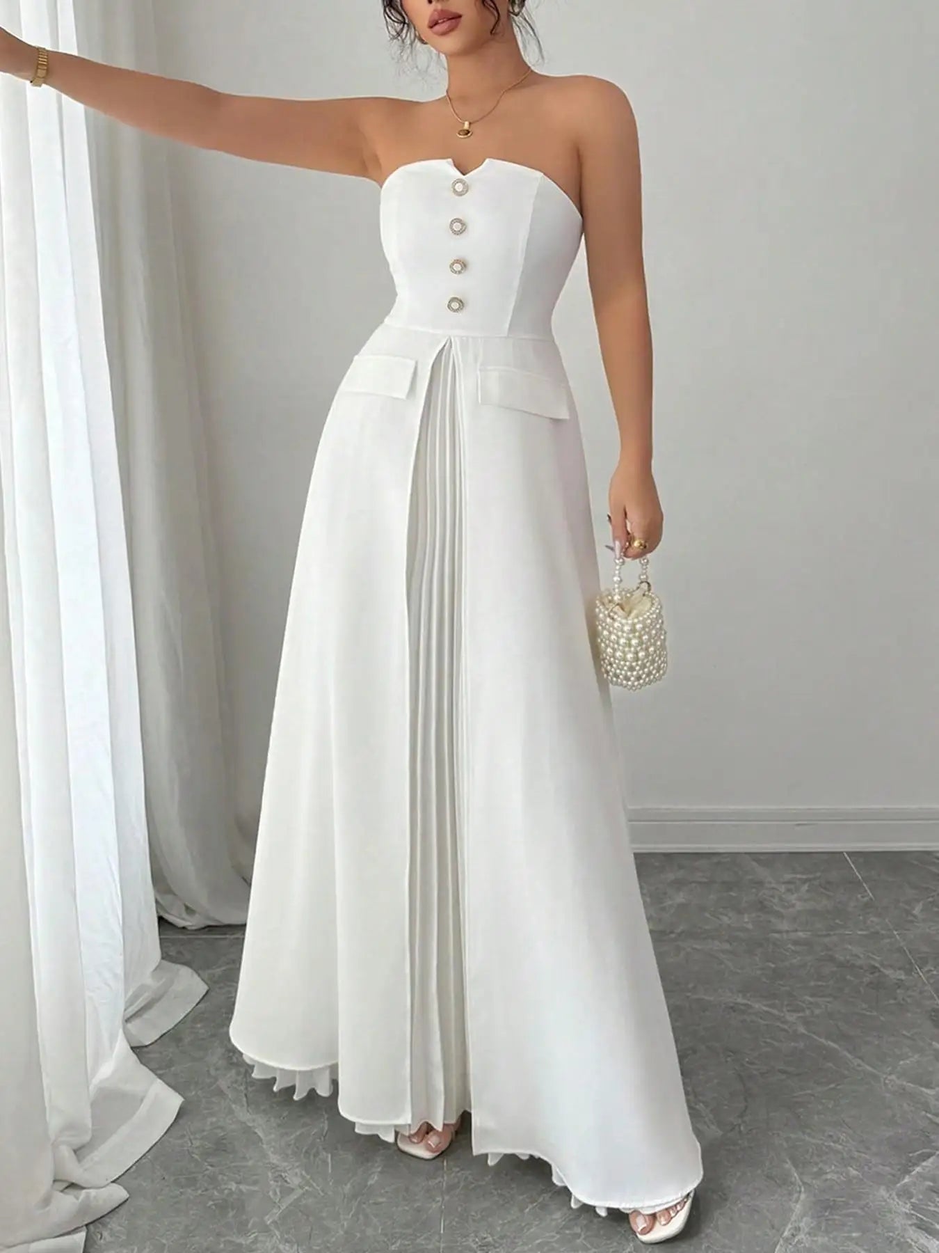 Women's Striped Print Wide Leg Dress 👗 Elegant Sleeveless Long Dress 🌸 Party Holiday Wedding Guest Outfit ✨