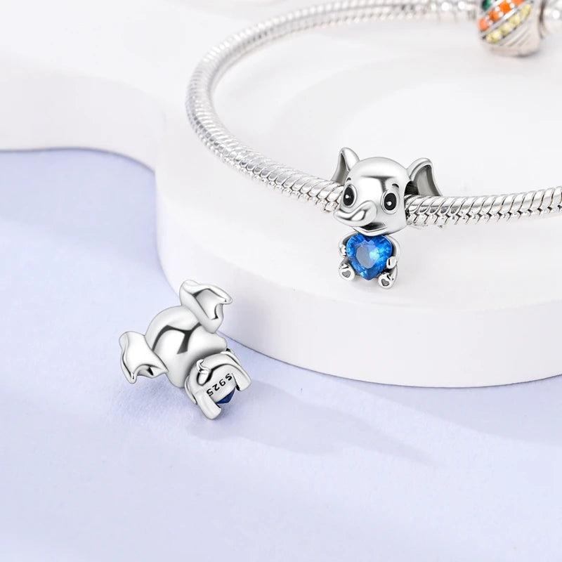 925 Sterling Silver Animal Charms | Cat, Dog & Heart Beads Fit Original Bracelet DIY Jewelry Gift for Women