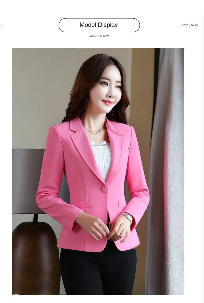 Women's Black Professional Suit Jacket | Spring/Autumn Office Blazer for Work & Interviews