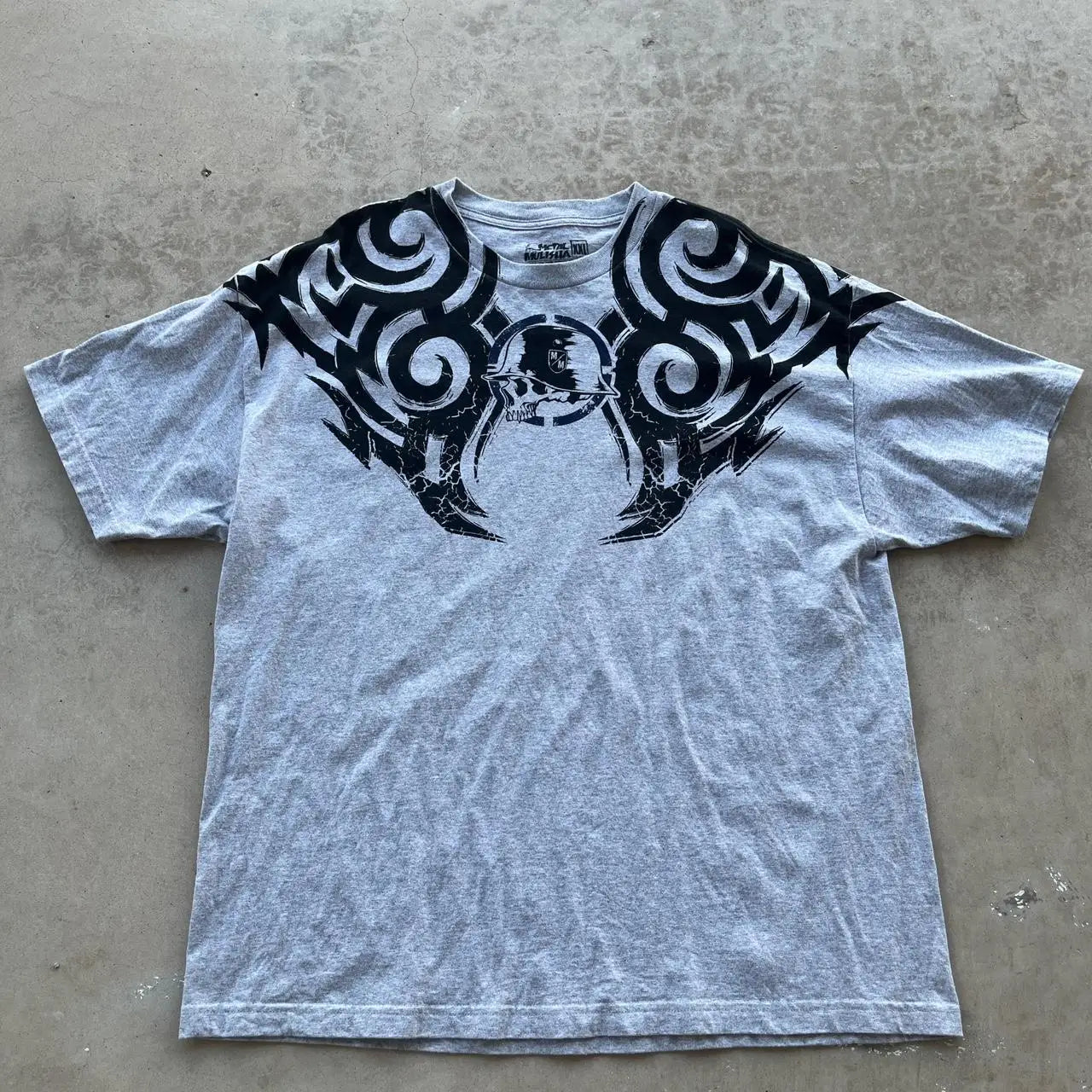 Vintage Avirex Black Short Sleeve T-Shirt | Rhinestone Double-Sided Print Retro Streetwear Top