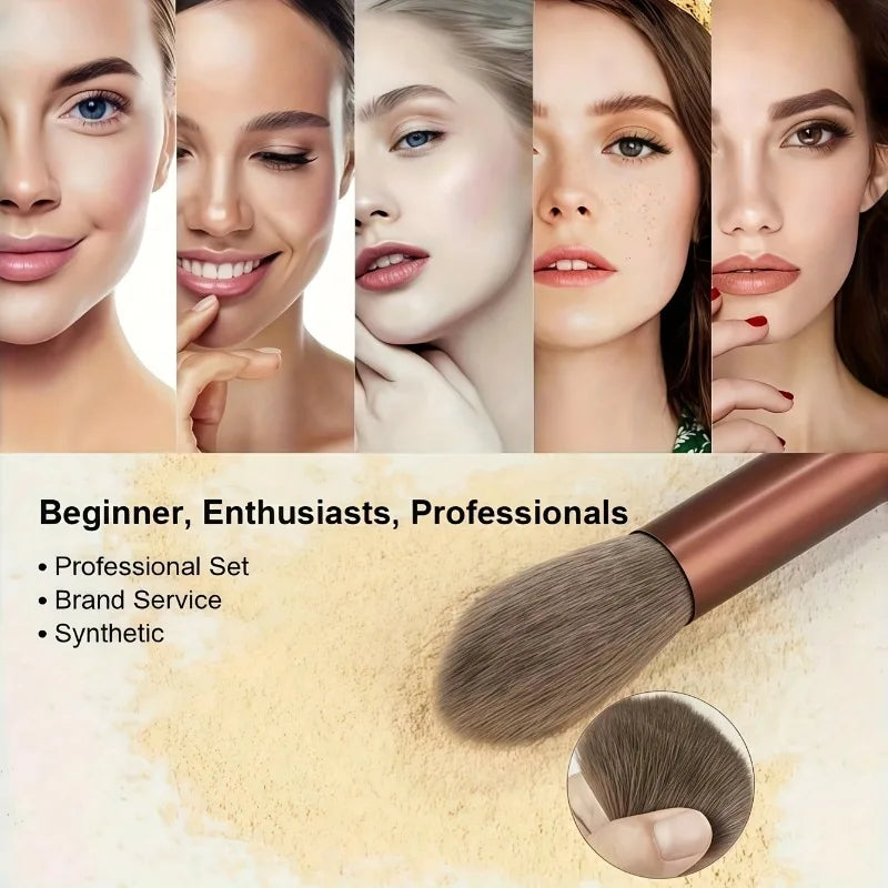 13pcs Professional Makeup Brush Set – Soft Fur Foundation, Blush & Eye Shadow Brushes Beauty Tool Kit