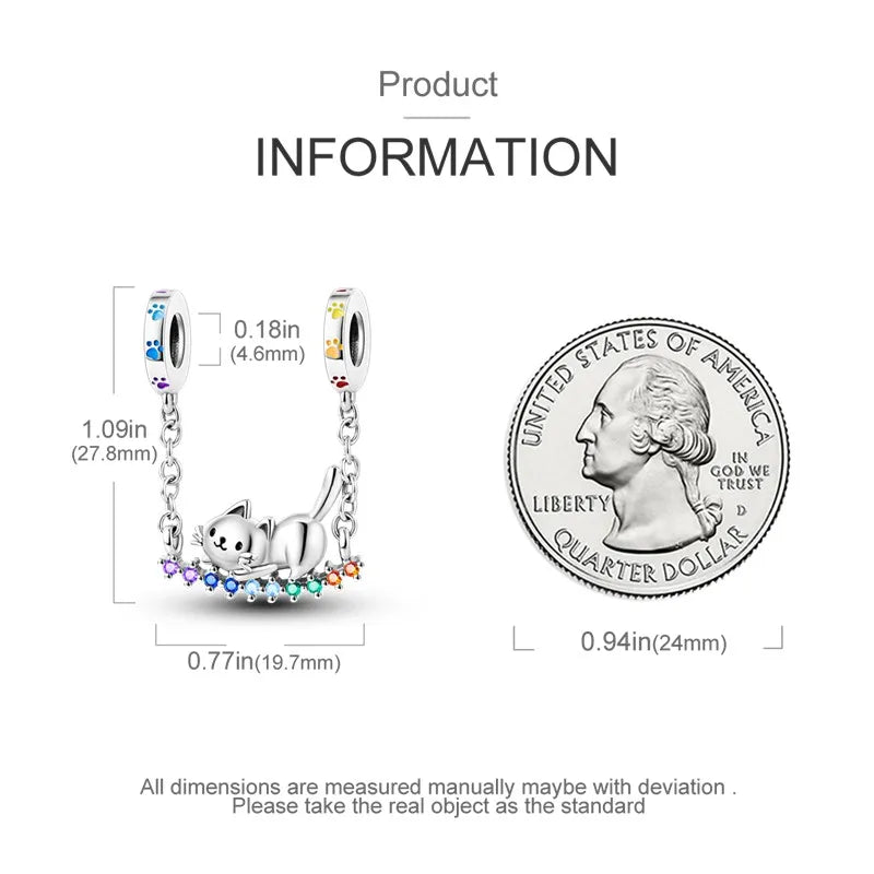Cat Collection 925 Sterling Silver Charms Bead | Persian Bell & Multifarious Cat Dangle Fit Pandora Bracelet Necklace DIY Jewelry