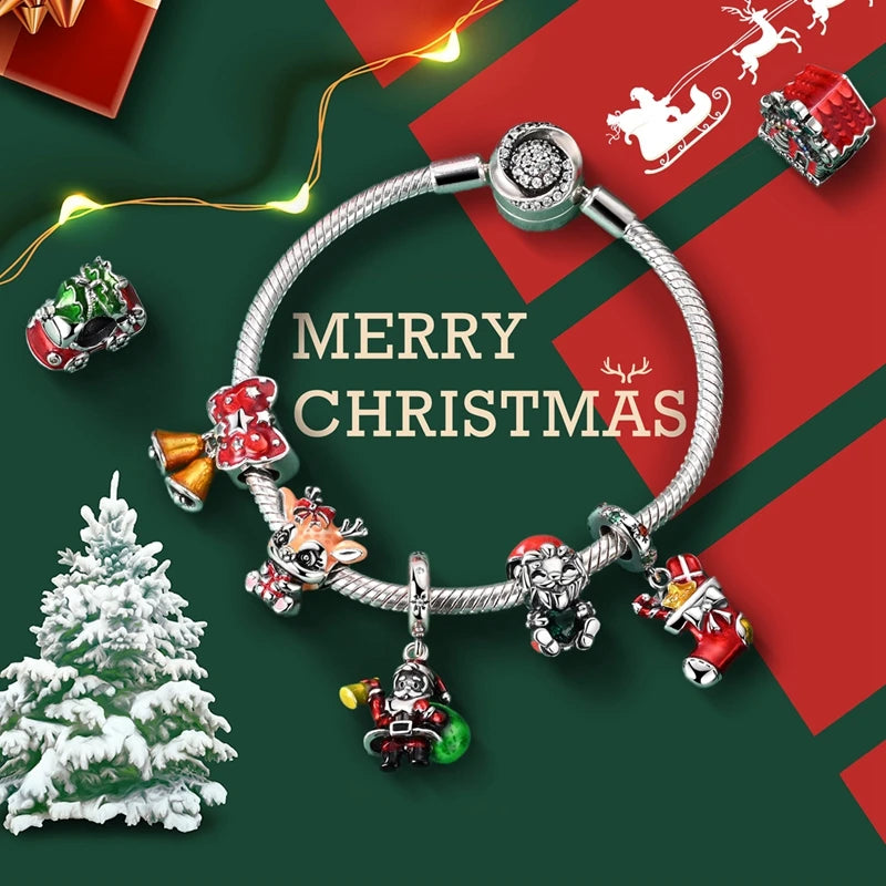 2025 Original 925 Sterling Silver Christmas & Halloween Charms | Santa Claus Snowman Beads Fit Bracelet Pendant Jewelry Gift