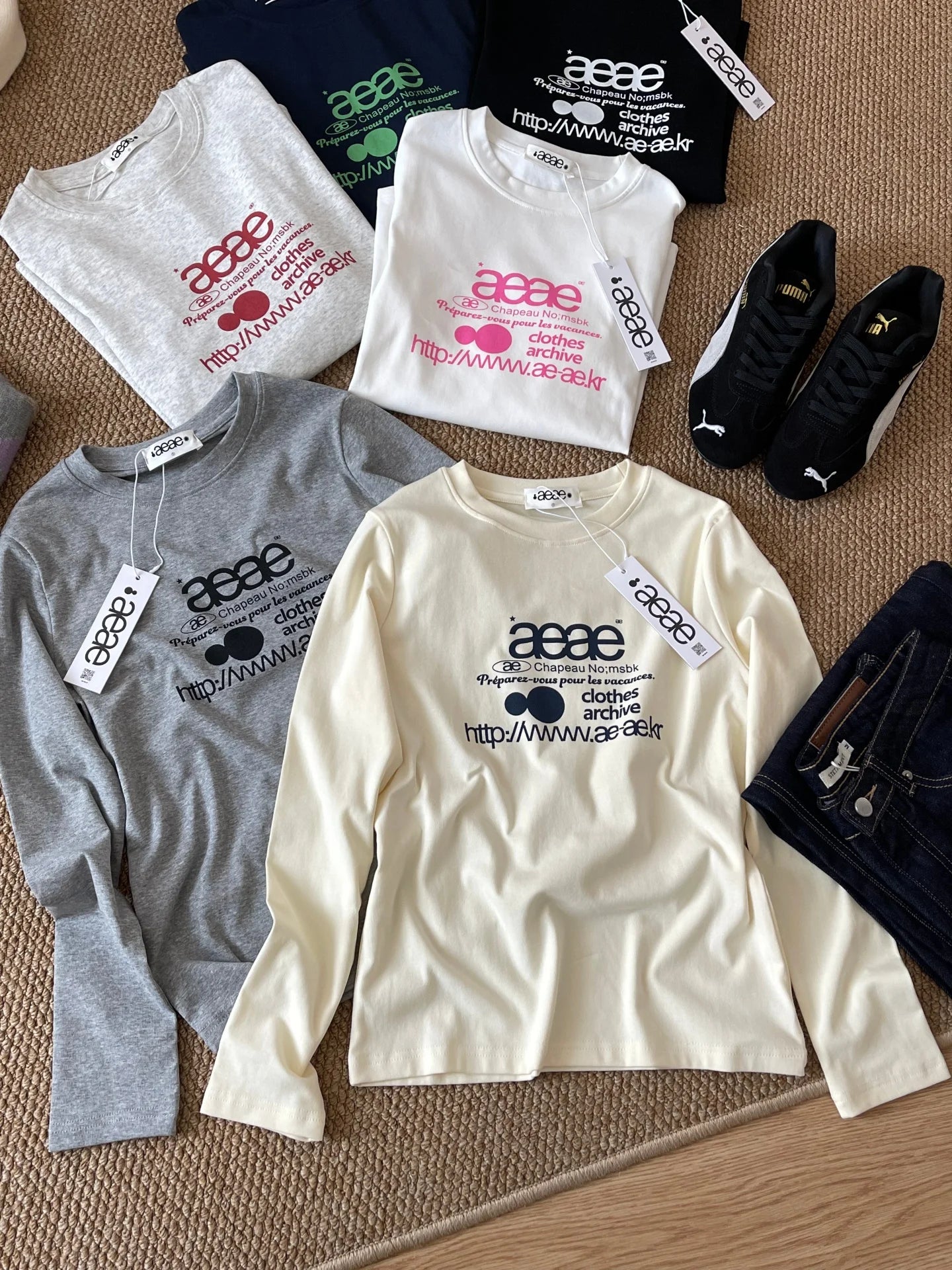 Women’s Slim Fit Round Neck Long Sleeve T-Shirt | Handmade Color Block Letter Print Base Layer Top