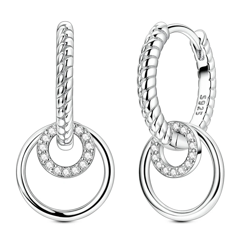 2025 925 Sterling Silver Hoop Earrings for Women | Drop Stud Fine Jewelry Engagement & Anniversary Gift