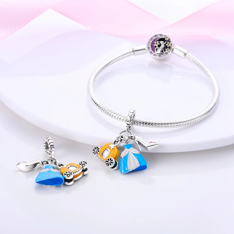 925 Sterling Silver Funny Playable Charms Beads | Smart Watch Tarot Bike Travel Dangle Fit Pandora Bracelet DIY Jewelry