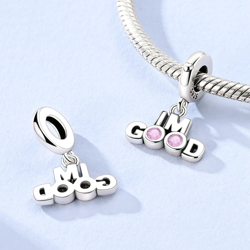 Original 925 Sterling Silver Charms – Mushroom, Unicorn, Wings & Pearl Beads for Women