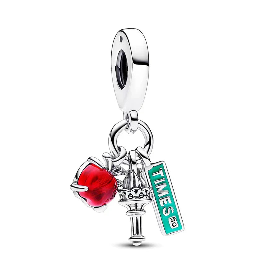 925 Sterling Silver Travel Charms – Japan, Bicycle, Car & Statue of Liberty Beads Fit Pandora Bracelet DIY Women’s Jewelry Gift