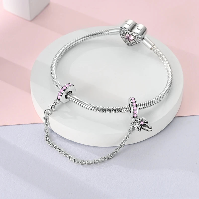 925 Sterling Silver Ballet Shoes & Perfume Bottle Charms | Bow Beads Fit Original Bracelet Pendant DIY Fine Jewelry for Women