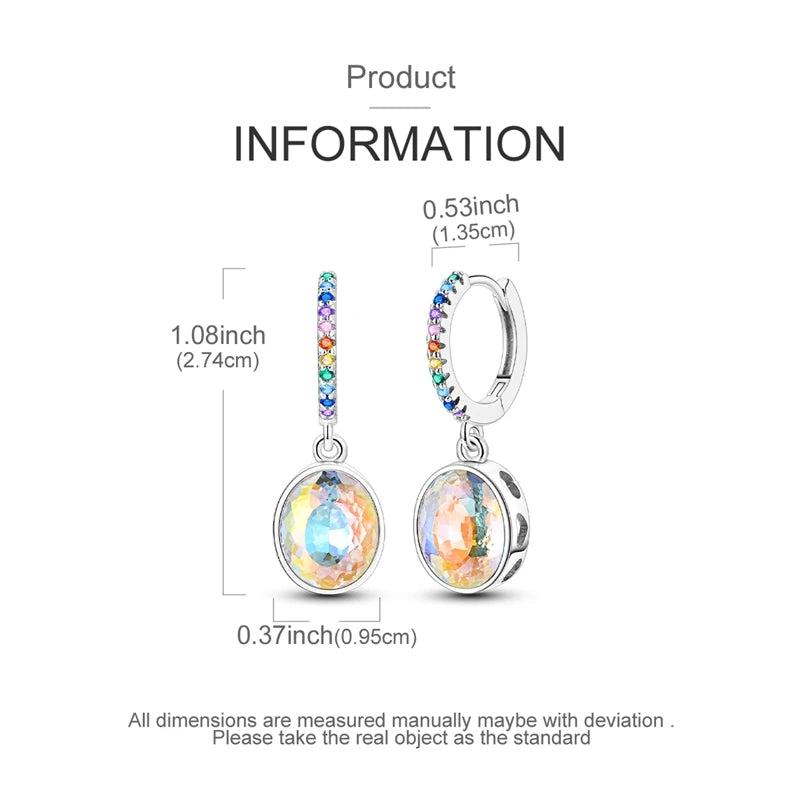 925 Sterling Silver Starlight Crystal Hoop Earrings – Circular Snake Bone Design Women’s Fashion Jewelry Gift