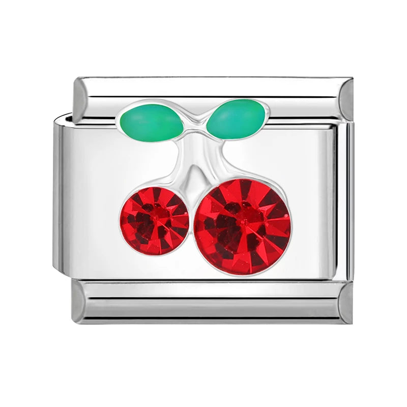 2025 Original Zircon Bow Knot Star Cherry Italian Charm | Stainless Steel 9mm Links DIY Modular Bracelet Jewelry Wholesale