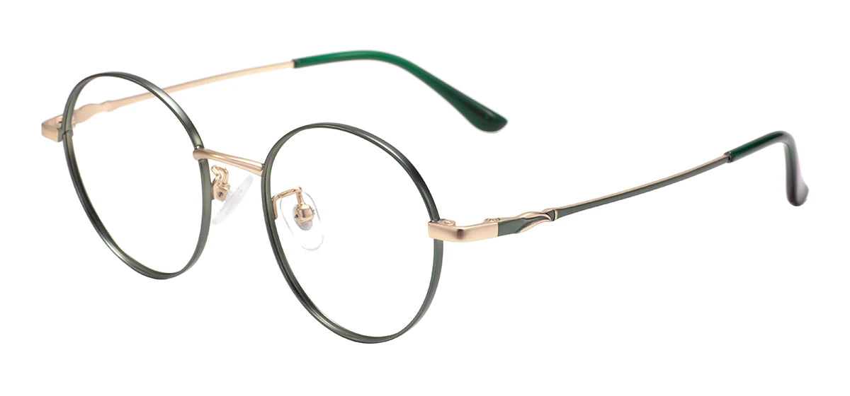 Colorful Round Metal Pink Glasses Frame – Luxury Unisex Full Rim Prescription Eyewear