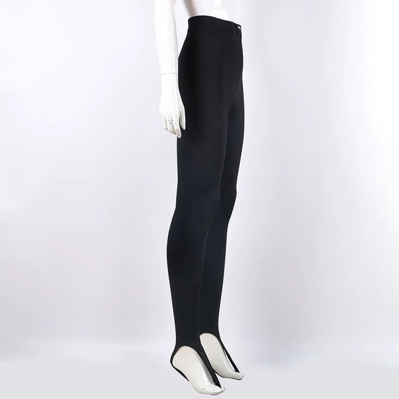 Women’s Black High Waist Skinny Pants | Y2K Glitter Winter Leggings 2024