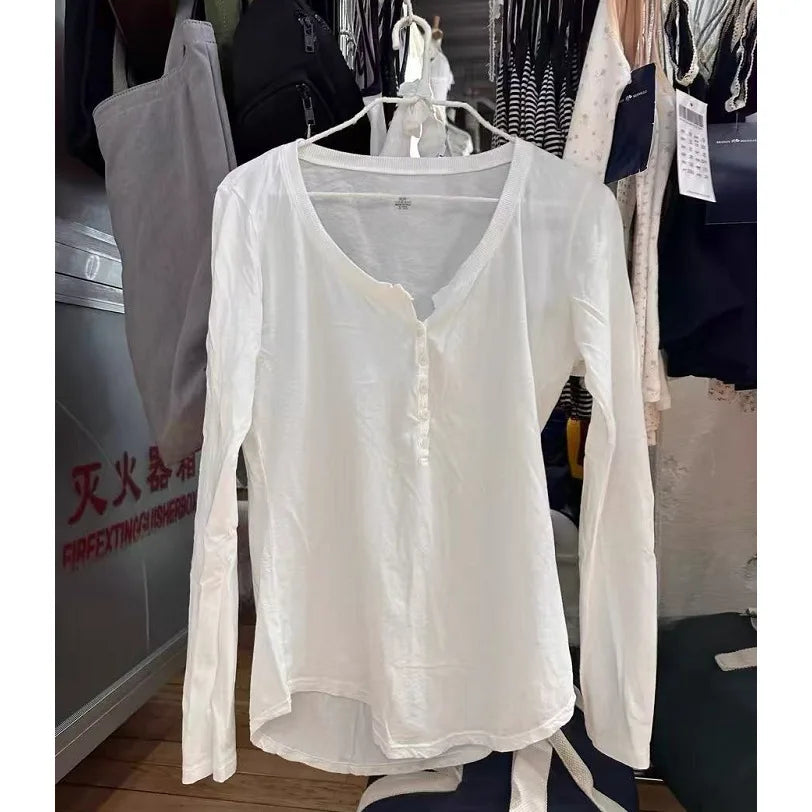 Women’s Pink Striped Slim Long Sleeve Tee | Casual Cotton O-Neck T-Shirt | Sweet Vintage Y2K Top