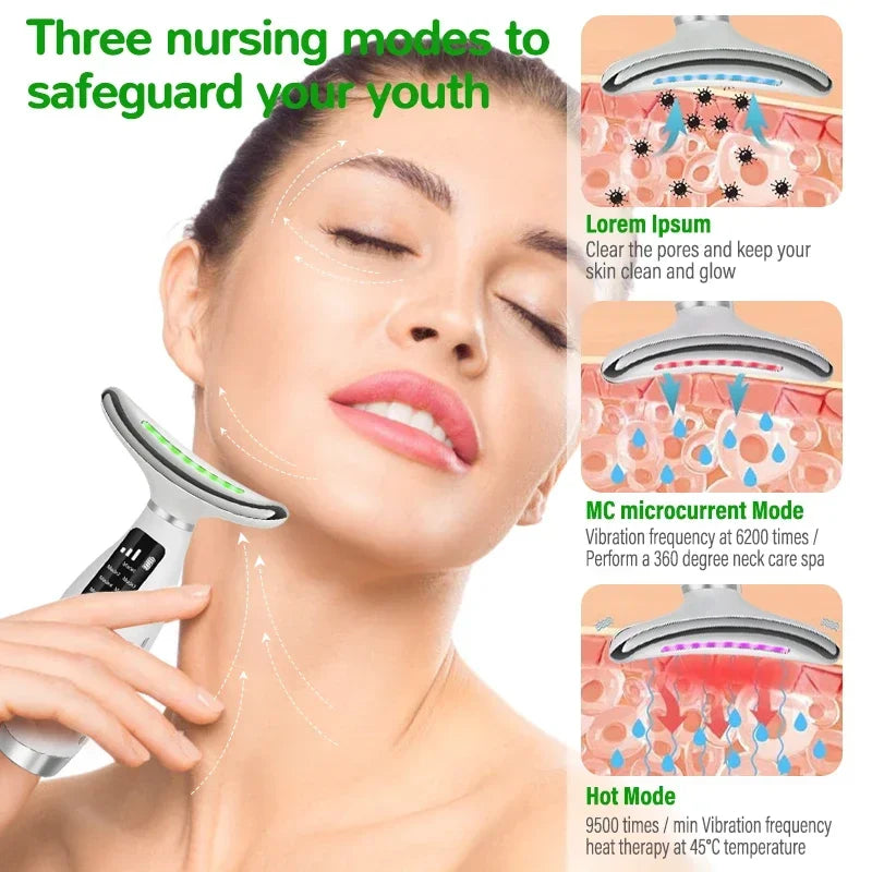 EMS Neck & Face Lifter – LED Photon Therapy Massager for Skin Tightening & Double Chin Removal