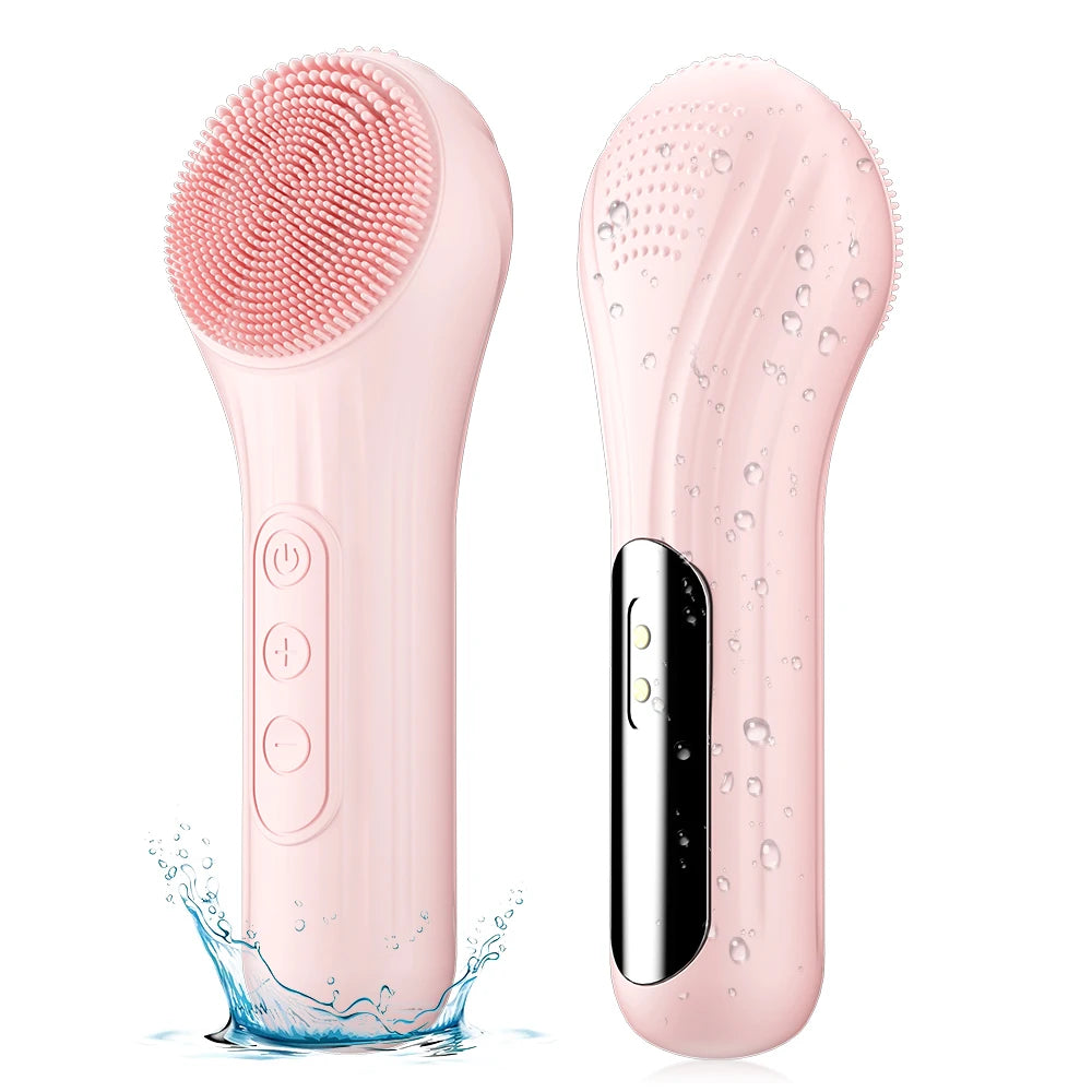 Sonic Waterproof Facial Cleansing Brush – Rechargeable Vibrating Face Scrubber for Deep Clean & Exfoliating Skin Care