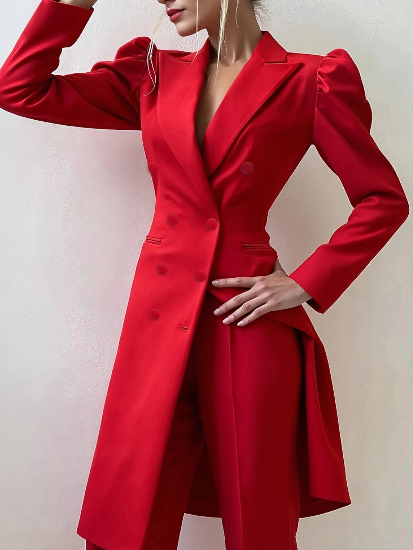 Women’s Business Blazer – Autumn Winter Long Sleeve Turn-Down Collar Button Front | High Street Office Wear