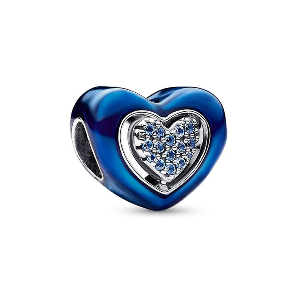 925 Sterling Silver Graduation Heart Charm Bead 2023 2024 | Openwork Swirling Bead for Women Bracelet Gift