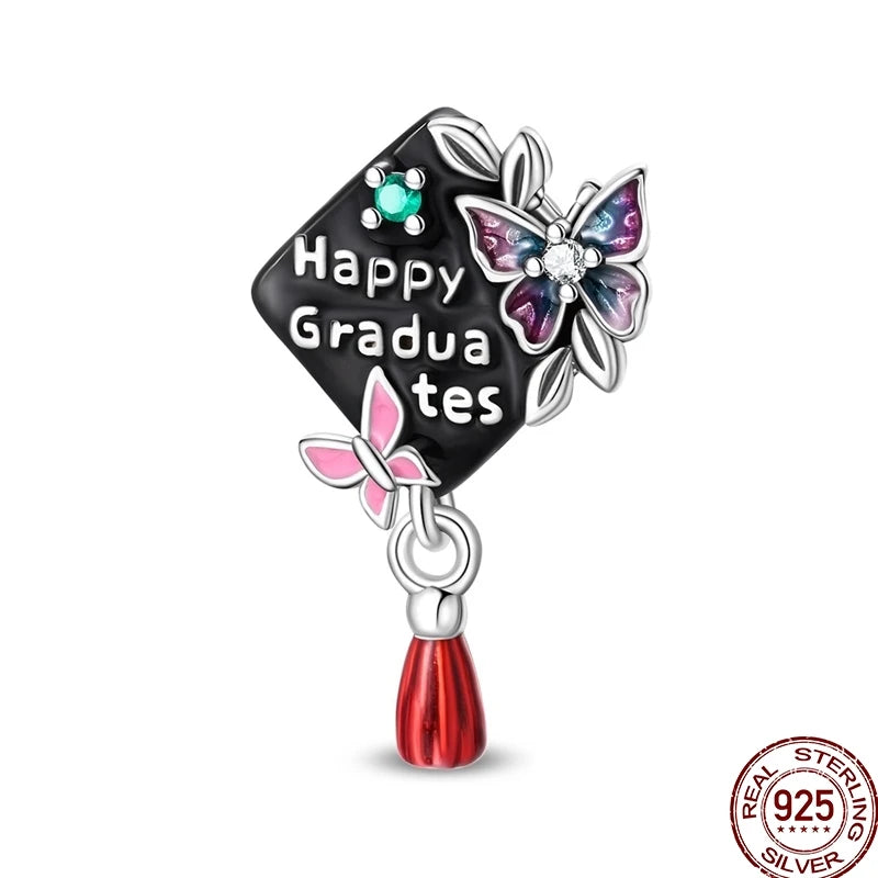 100% 925 Sterling Silver Heart Family Charms with Pumpkin & Pave Zircon Pendant – Fits Original Bracelet DIY Jewelry Gifts