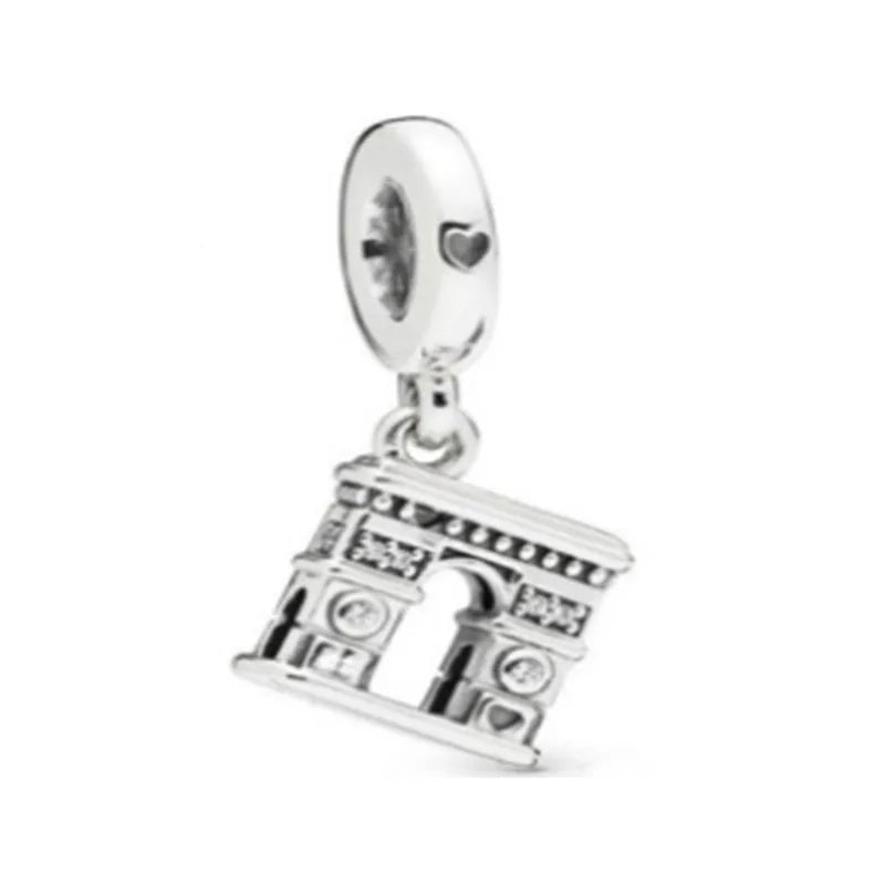 2025 New S925 Silver Spring Ball Bear Cross Pendant – DIY Bracelet Charm for Women