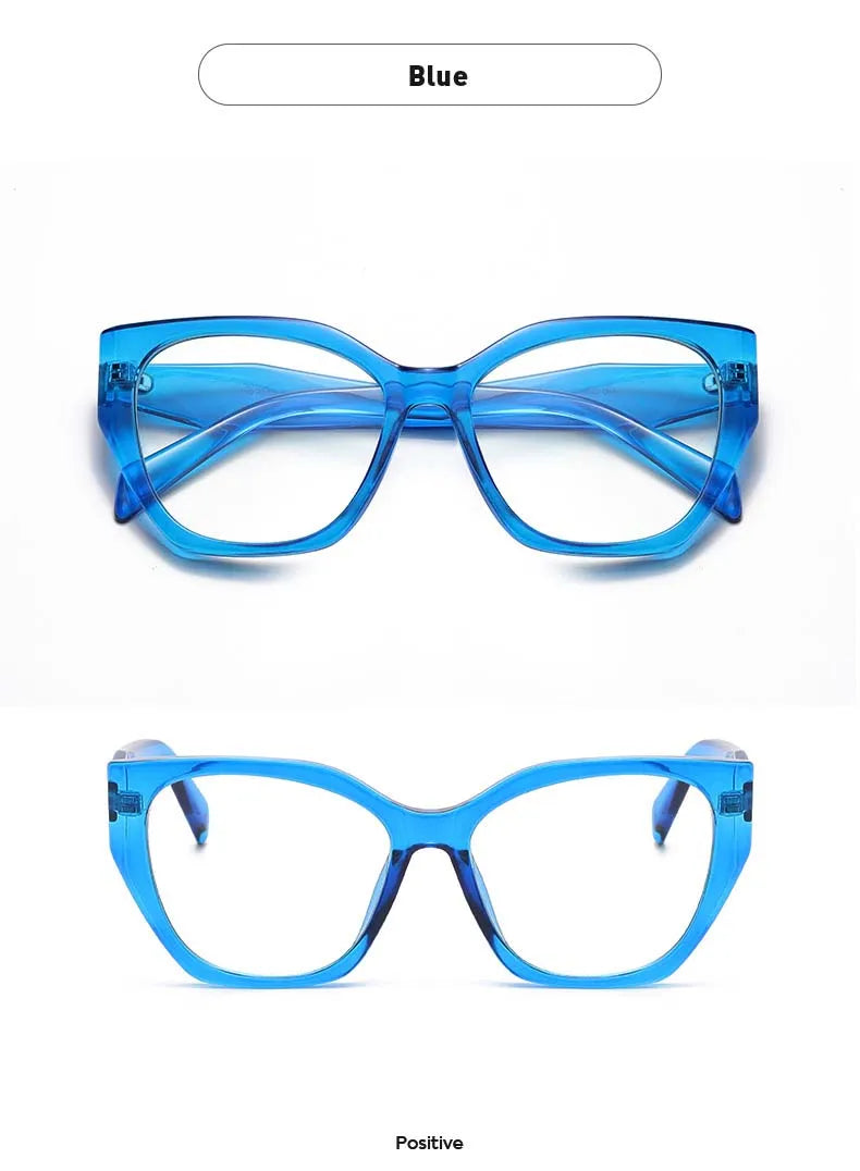 Luxury Cat Eye Myopia Glasses 👓 Tortoiseshell Oversize Anti-Blue Light