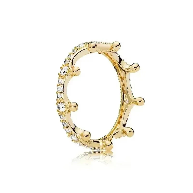 925 Sterling Silver Dazzling Crown Hearts Ring | Classic Luxury Women’s Charm Ring – Exquisite Jewelry Gift