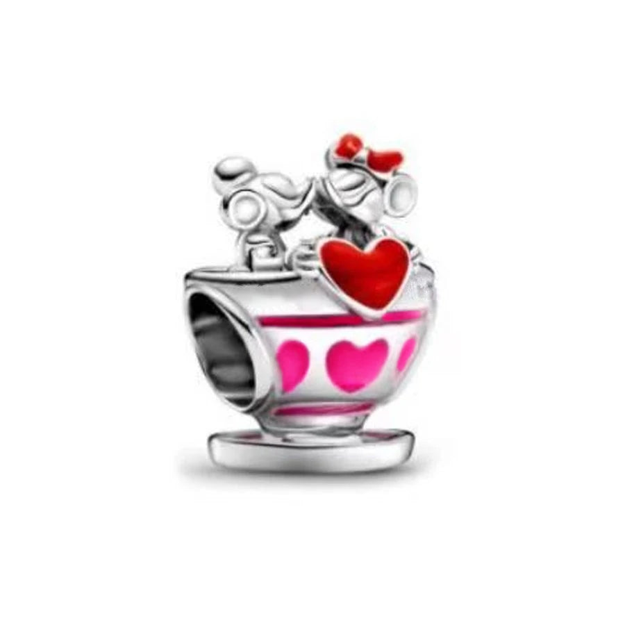 New Miniso 925 Sterling Silver Minnie Mickey Donald Duck Charm Beads | Fit Original Bracelet Necklace DIY Jewelry Gift for Women