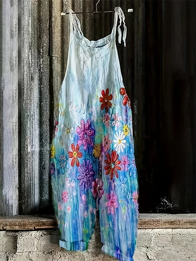 New Women's Strawberry Printed Jumpsuit – Cute Casual Summer Suspenders Set, Loose & Comfortable