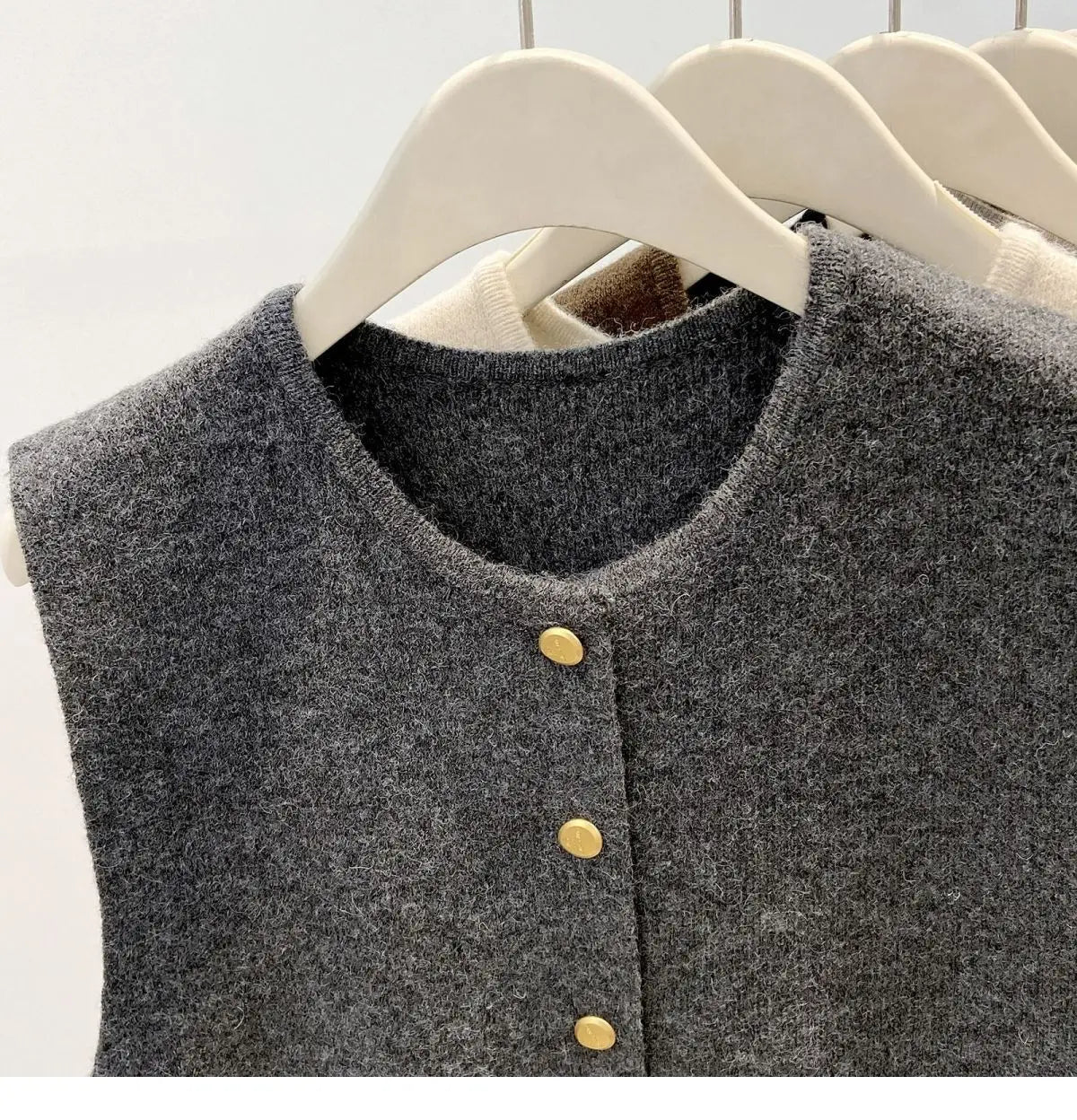 Women’s Knit Vest Cardigan Sweater | Sleeveless Button-Up Round Neck Casual Fashion Top