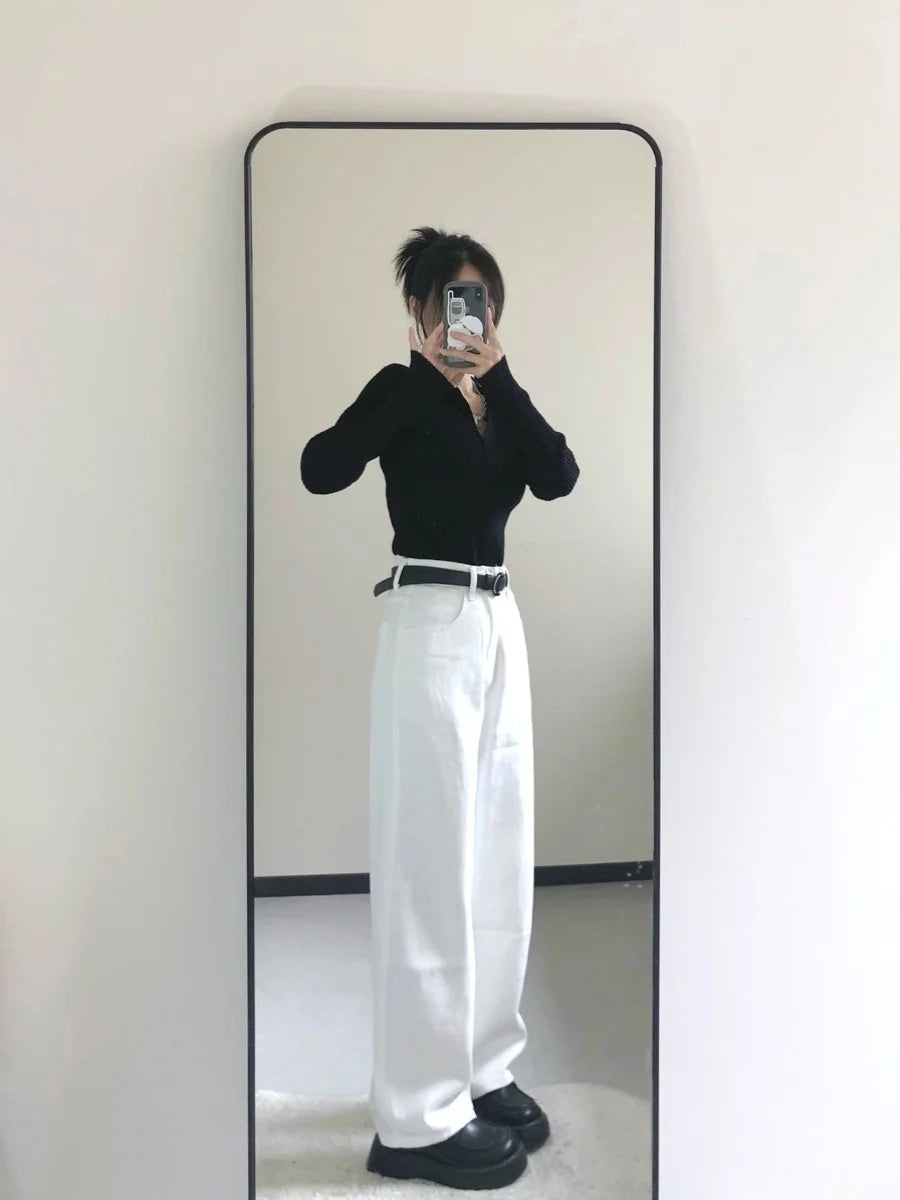 ✨ Black V-Neck Knitted Base Shirt for Women 👗 Plus Size Slim Fit Top 🌸 Early Spring & Winter Fashion ❄️ Long Sleeve Slimming Tee