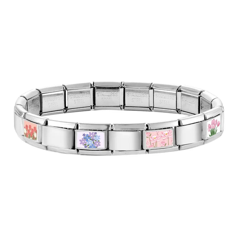 2025 Original Y2K Colorful Cute Cartoon Cats Dogs Italian Charm Links Fit 9mm Stainless Steel Bracelet Men Women DIY Making Gift