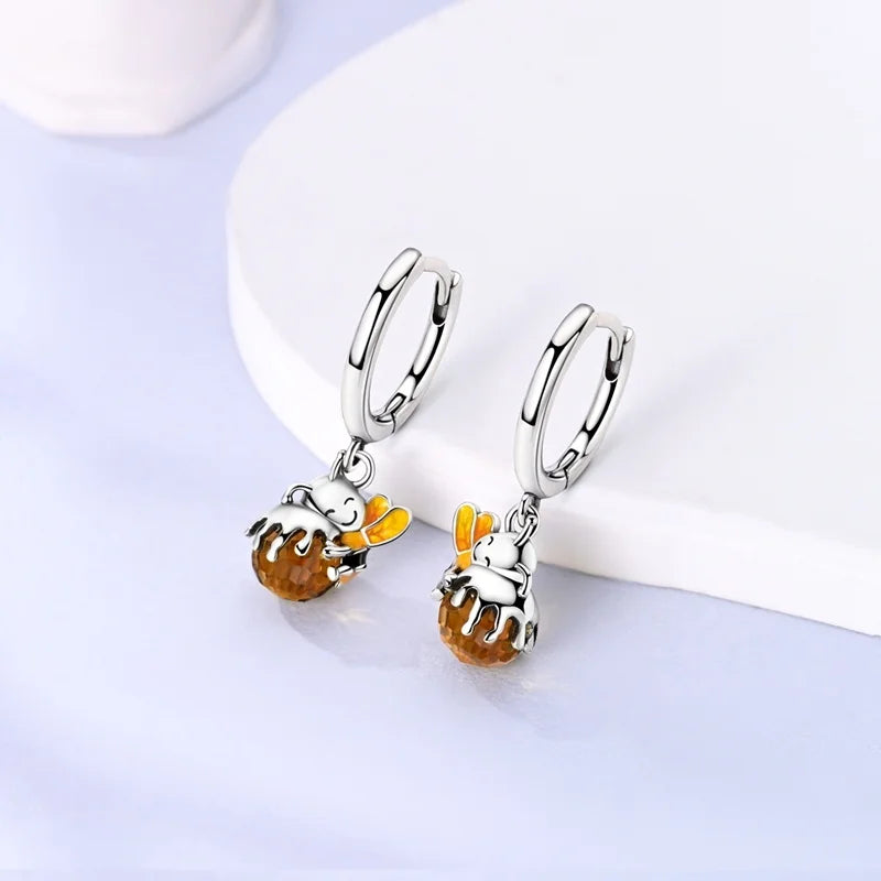 New Original 925 Sterling Silver Sweetheart Bow & Crab Ocean Earrings | Donut Zircon Round Design Women’s Fine Jewelry