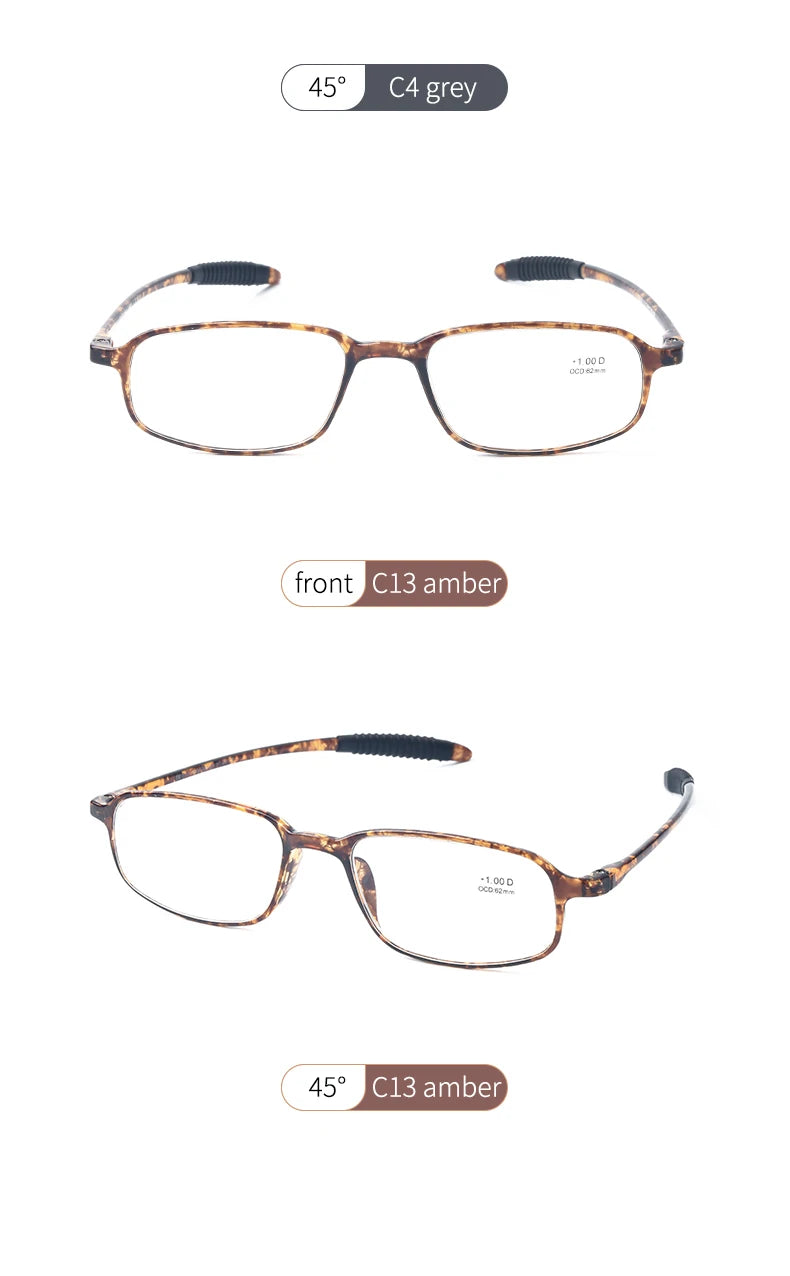 GUANHAO Unisex Reading Glasses 👓 Clear TR90 Frame – Presbyopia 1.0