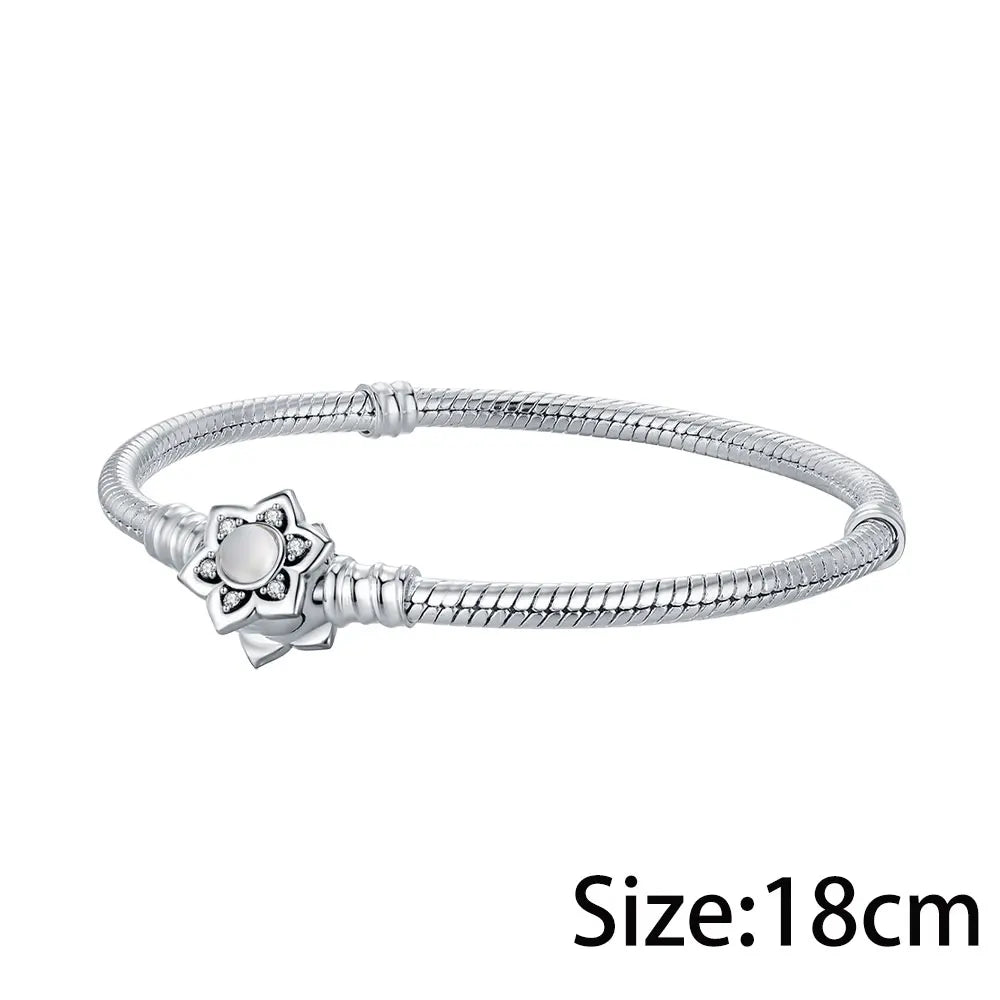 925 Sterling Silver Lotus Charm Bead | Fit Pandora Bracelet DIY Women’s Fashion Jewelry