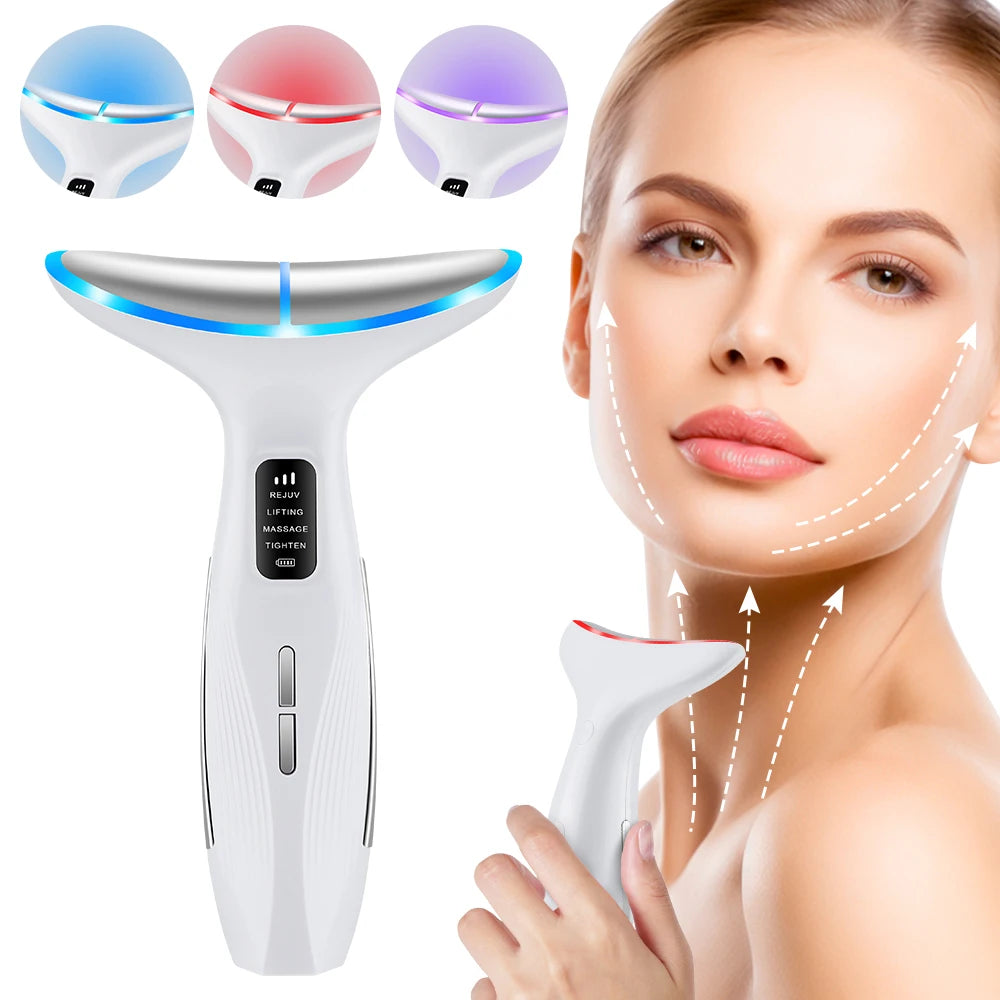 Microcurrent Neck Beauty Device – Face Lifting Firming Massage Instrument with 3 Modes