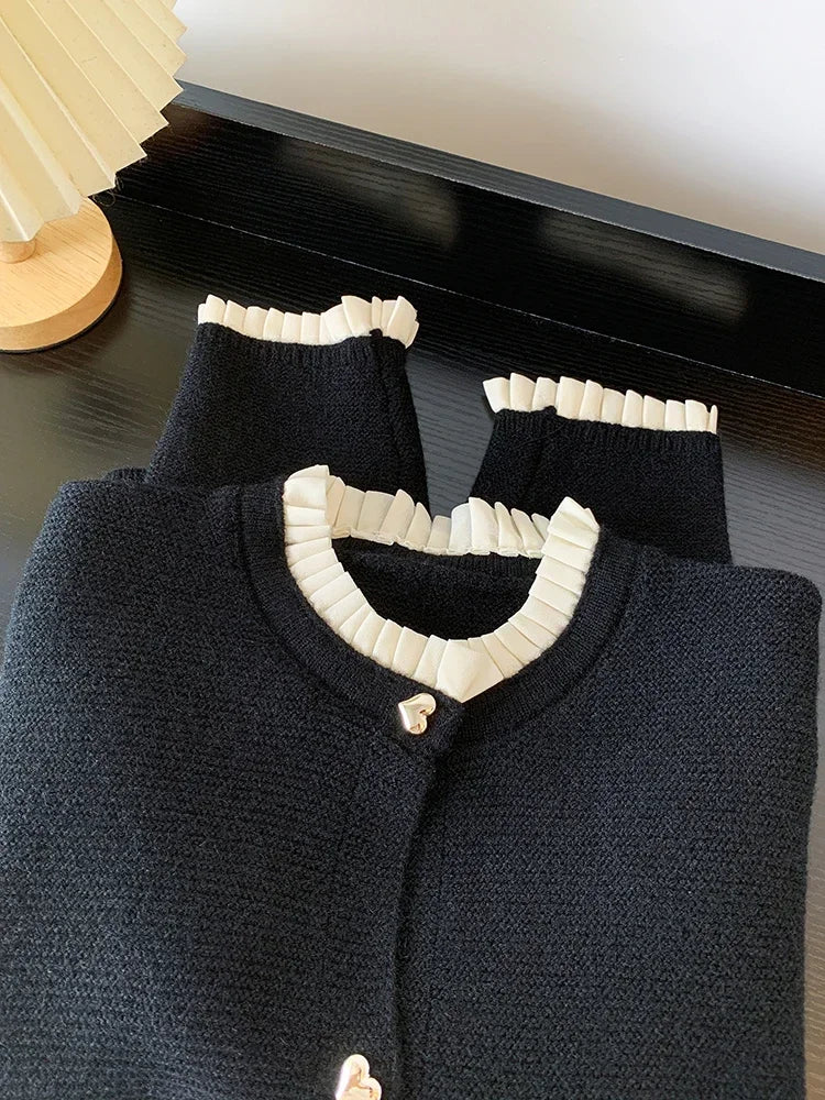 Love Button Knitted Cardigan – Lazy Style Sweet Fashion Sweater Jacket for Women | 2024 Autumn New