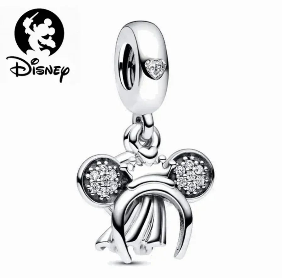 925 Sterling Silver Disney Character Beads – Mickey, Minnie, Princess, Stitch, Iron Man, Spiderman Charms for Pandora Bracelet