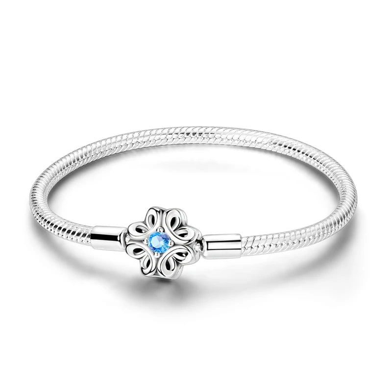 925 Sterling Silver Evil Eye Bracelet with Hand of Fatima | Blue Zircon Protection Charm Jewelry for Women
