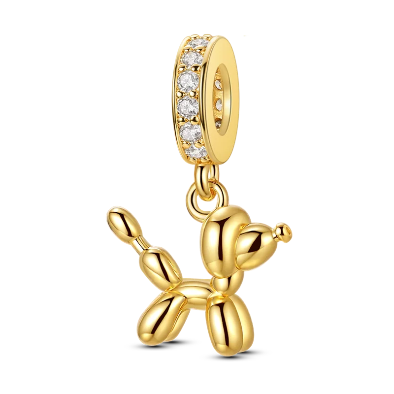 Gold Series Sun & Leopard Charm Beads – Original 925 Sterling Silver Inlaid Zircon DIY Pendants for Bracelet Jewelry Gifts