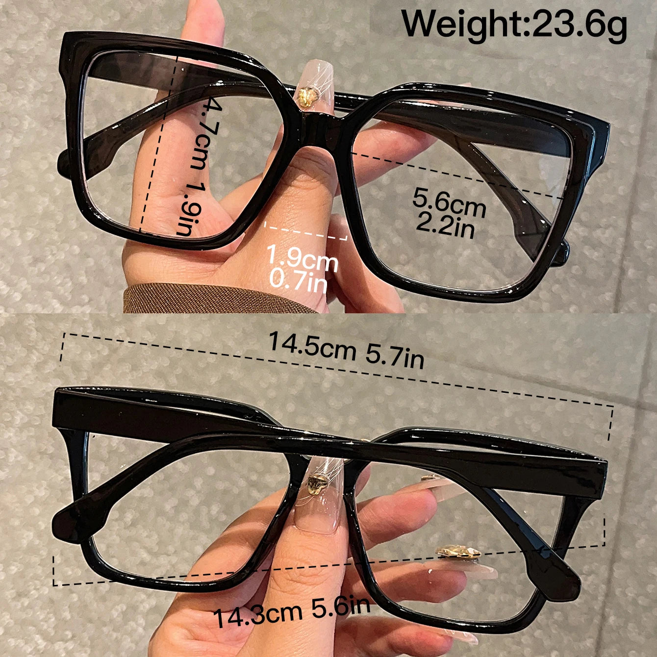 1Pc Large Frame Maillard Color Glasses – Simple Stylish Exaggerated Versatile Lightweight Eyewear