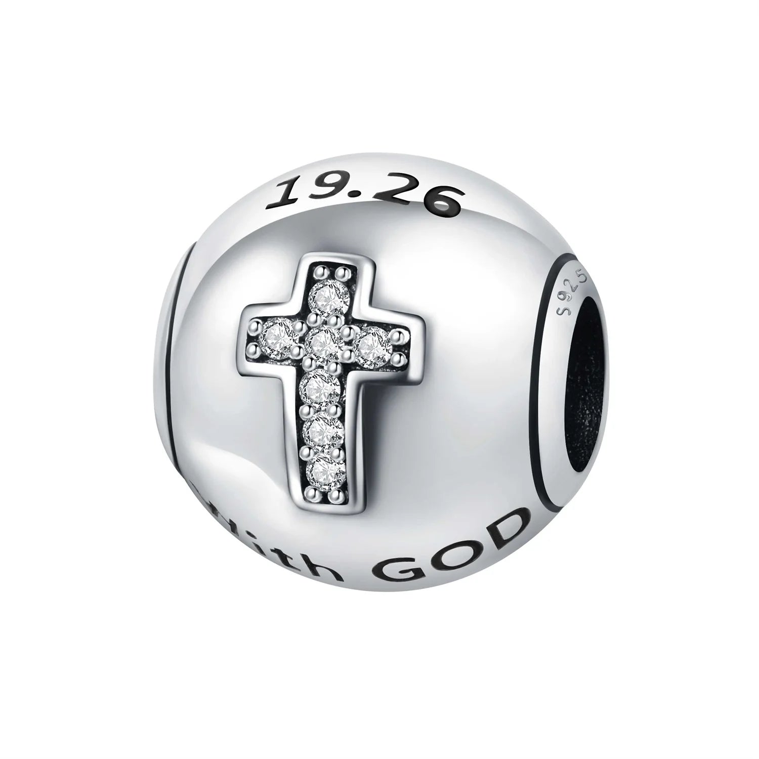 925 Sterling Silver Jesus Religious Symbol Charm Bead | Faith Pendant for Original Bracelet DIY Jewelry Gift