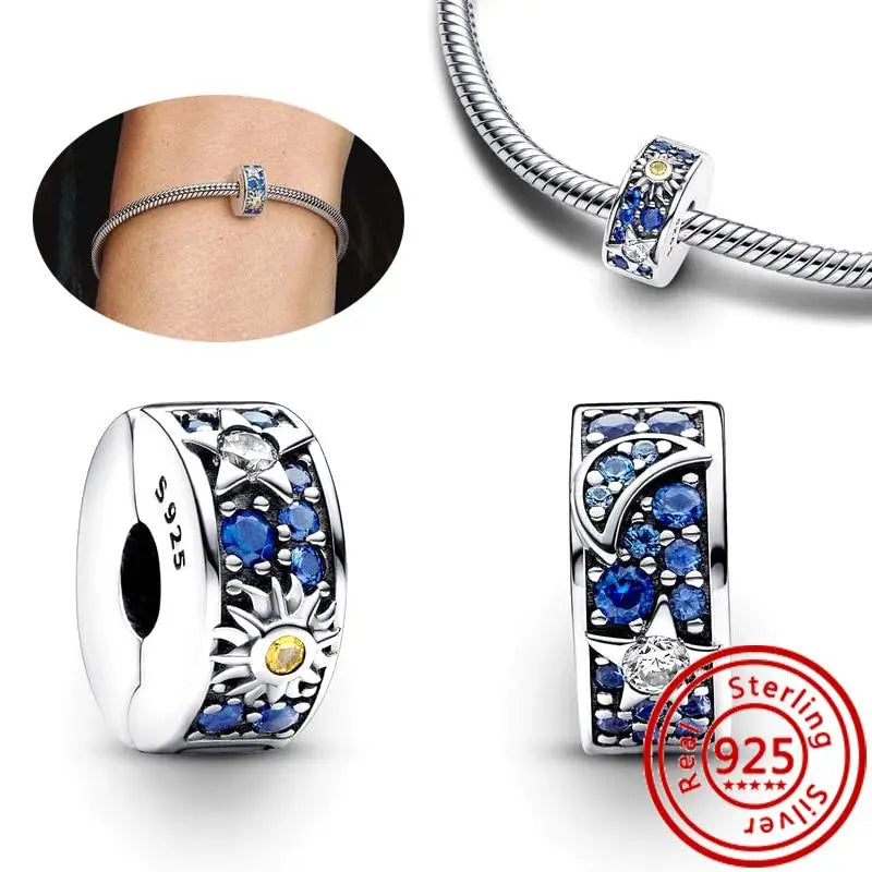 New 925 Sterling Silver Forever Always Love Murano Glass Beads | Sparkling Lucky Charms for Original Pantaro Bracelets DIY Jewelry