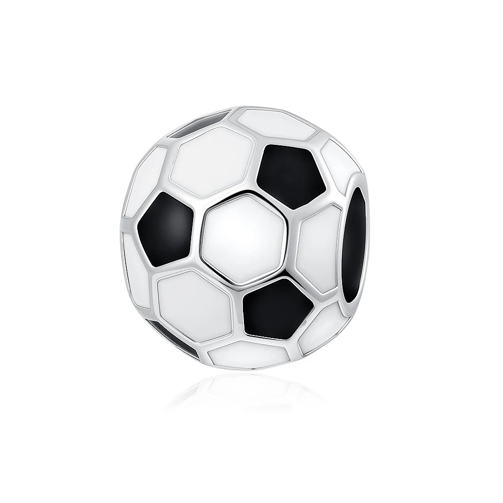 New 925 Sterling Silver Sports Charm Beads | Football, Baseball, Tennis, Dumbbell & Golf Pendant for DIY Bracelets