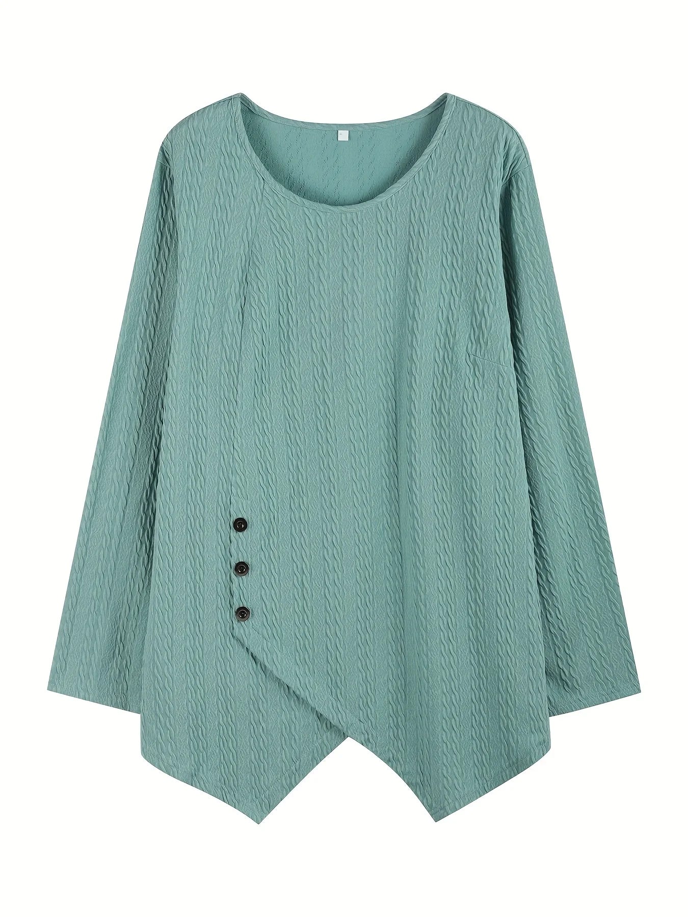 Plus Size Women’s Knitted Casual T-Shirt – Loose Fit Round Neck Short Sleeve Top 👚✨