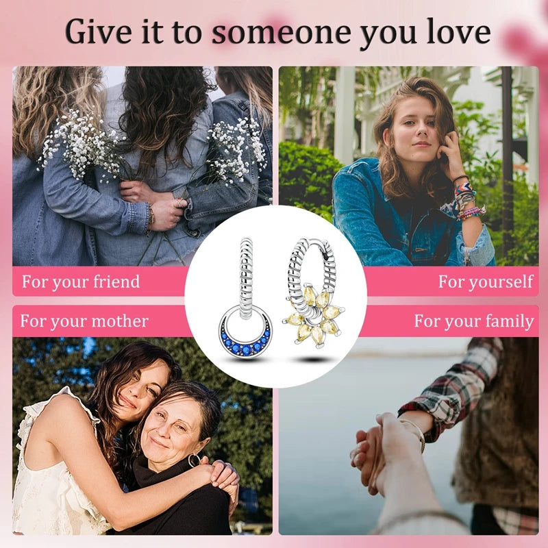 925 Sterling Silver Perfume & Fold-Eared Rabbit Hoop Earrings | Pave CZ Elegant Jewelry Gift for Women & Friends