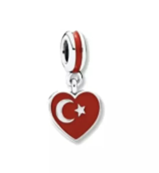 925 Sterling Silver National Flag Charms | Britain, Spain & Brazil Building Beads Fit Pandora Bracelet – Travel Jewelry Accessories