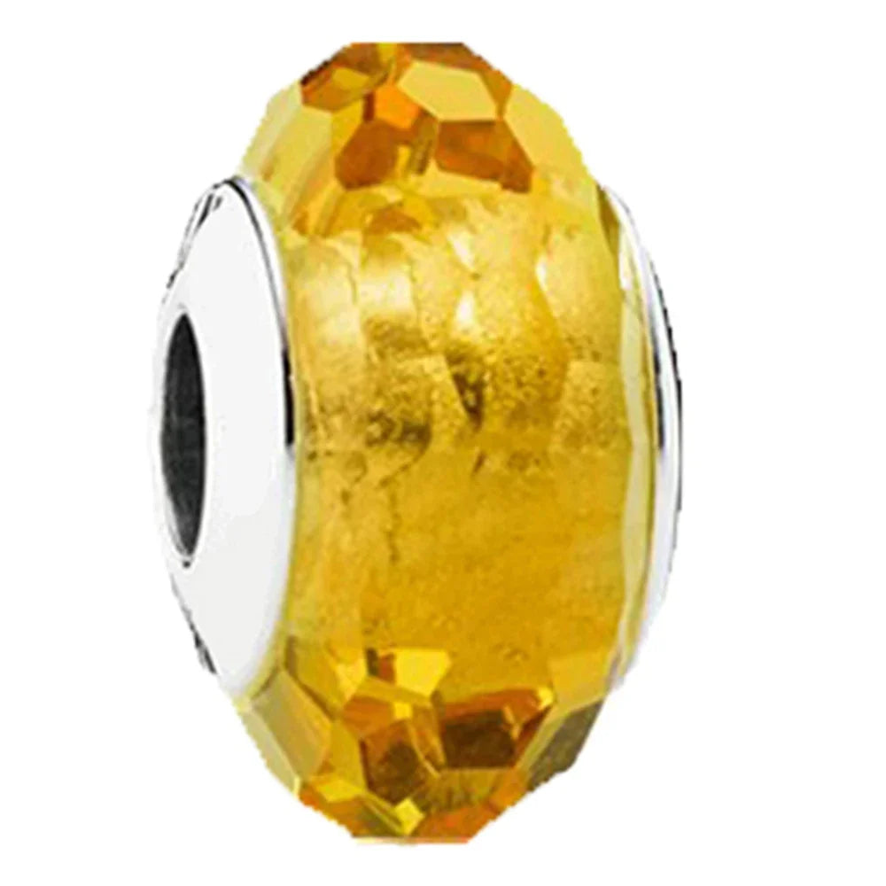 Original Murano Glass 925 Sterling Silver Butterfly Flower Leaf Rainbow Charm Bead | Cosmic DIY Bracelet Jewelry Gift for Women