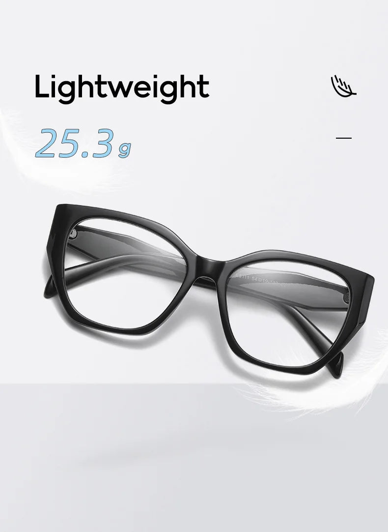 Luxury Cat Eye Myopia Glasses 👓 Tortoiseshell Oversize Anti-Blue Light