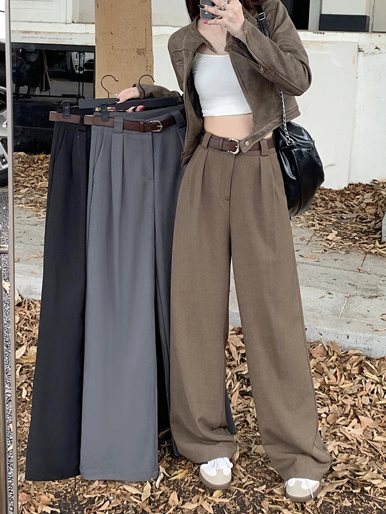 High Waist Loose Pants Women – Summer 2025 Retro Casual Drapey Versatile Trousers